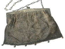 Alte Alpacca Silber Handtasche